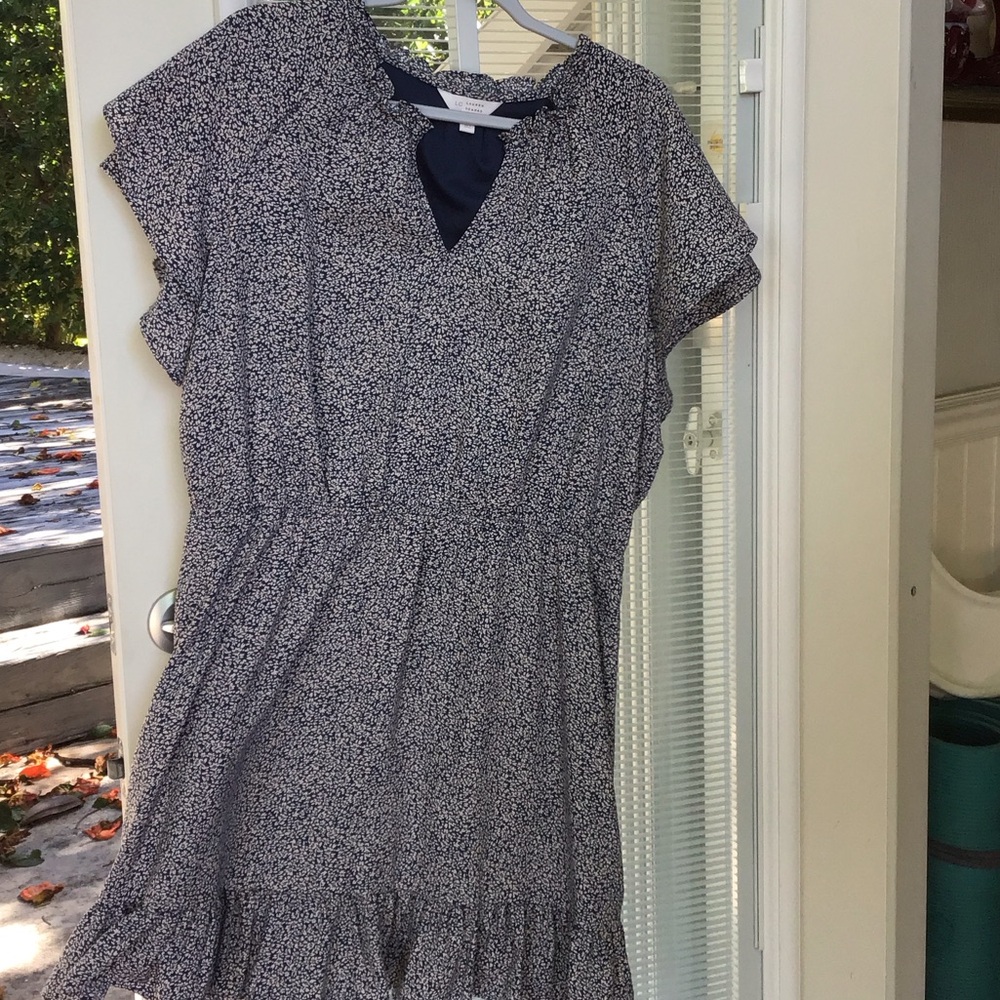 LC Lauren Conrad Navy Floral Mini Dress